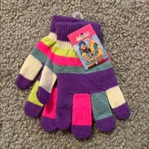 Multi colored kids gloves